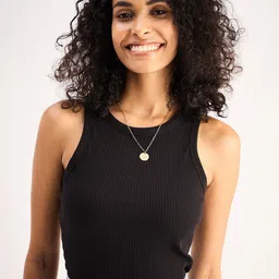 SASSAFRAS BASICS Round Neck Ribbed Cotton Top-image-91