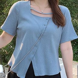LULU & SKY Square Neck Button Down Top-picture-3