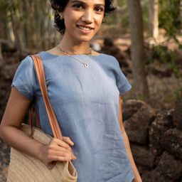 Creatures of Habit Women Solid Boat Neck Top-image-5