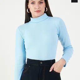 Bitterlime Pack Of 2 Long Sleeves Turtle Neck Cotton Tops-image-90