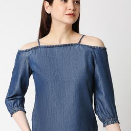 Kraus Jeans Cold-Shoulder Cotton Top-52