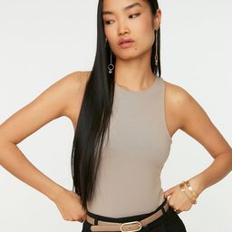 Trendyol Women Grey Solid Top-image-92