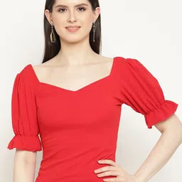 BAESD Sweetheart Neck Puff Sleeve Top-34