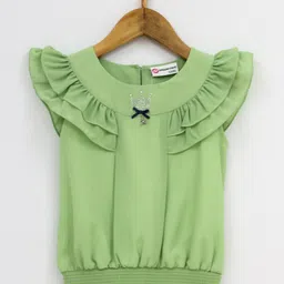 Peppermint Girls Flutter Sleeve Ruffles Blouson Top-image-61