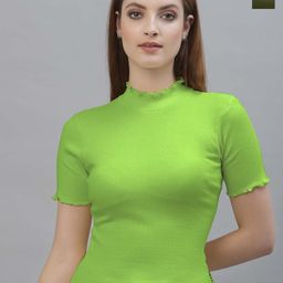 Friskers Pack Of 2 Short Sleeves High Neck Cotton Tops-image-111