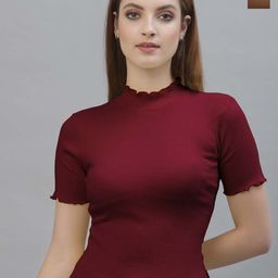 Friskers Pack Of 2 High Neck Short Sleeves Cotton Fitted Top-picture-40