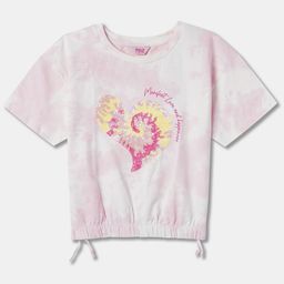 R&B Girls Graphic Self Design Round Neck Sequinned Cotton Top-picture-21