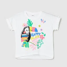 max Printed Round Neck Short Sleeves Cotton Top-image-96