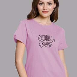 FBAR Typography Printed Slit Sleeves Pure Cotton Casual Top-image-49