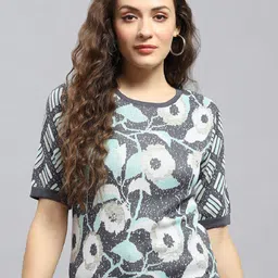 Monte Carlo Floral Printed Round Neck Cotton Top-picture-7