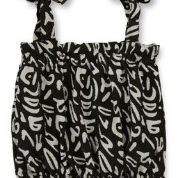 Gini and Jony Girls Abstract Printed Shoulder Straps Cotton Bardot Top-34