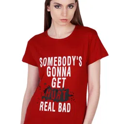 Fashionable Typography Printed Cotton T-shirt-image-19