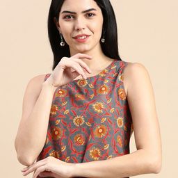 De Moza Floral Printed Sleeveless Cotton Top-picture-34