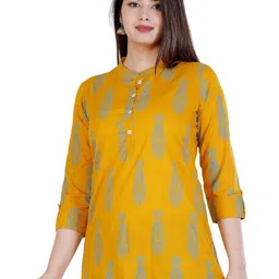 BAESD Ethnic Motifs Printed Mandarin Collar Cotton Top-picture-25