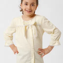 KATE & OSCAR Girls Gathers & Bow Round Neck Three-Quarter Sleeves Cotton Top-image-32