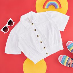 Pantaloons Junior Girls Pure Cotton Smocked Blouson Top-picture-47