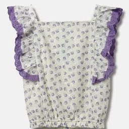 United Colors of Benetton Girls Floral Printed Cotton Blouson Top-image-96
