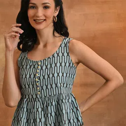 Anouk Striped Printed Cotton Top-image-48
