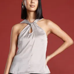 all about you Twisted Detail Satin Top-picture-13
