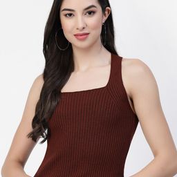 Kalt Square Neck Shoulder Straps Cotton Top-picture-12