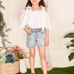 LilPicks Off-Shoulder Flared Sleeve Cotton Top-9