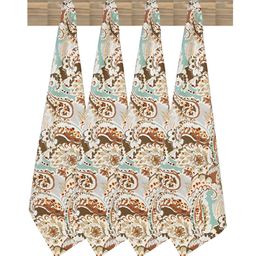 Texstylers 4 Pieces Brown & White Printed Cotton Kitchen Towels-27