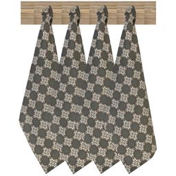 Texstylers 4 Pieces Grey & Beige Printed Cotton Kitchen Towels-16