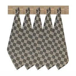 Texstylers Grey 5 Pieces Geometric Printed Cotton Kitchen Towels-27