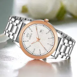 LORENZ Men Brass Dial & Bracelet Style Straps Analogue Multi Function Watch MK-4051R image 1