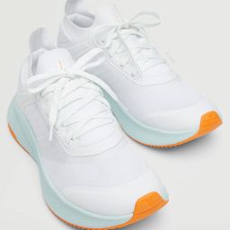 MANGO Women White Woven Design Sneakers-image-12