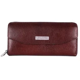 HiLEDER Women Brown Genuine Leather Textured Purse Wallet (M)-picture-20