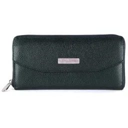 HiLEDER Women Green Genuine Leather Textured Purse Wallet (M)-picture-18