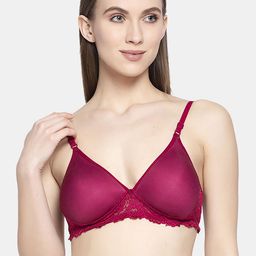 AROUSY Floral Lace Seamless Non-Padded Full Coverage Organic Cotton Bra-picture-31