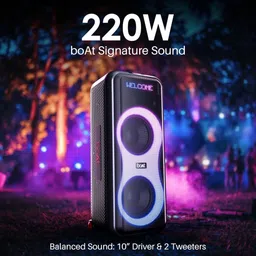 boAt PartyPal 600 220W Bluetooth Party Speaker (Animated Text Display, Hi-Fi Party Speaker, Black) image 3