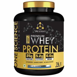 One Science 100% Premium Whey Protein,  5 lb  Blueberry Muffin -image-54
