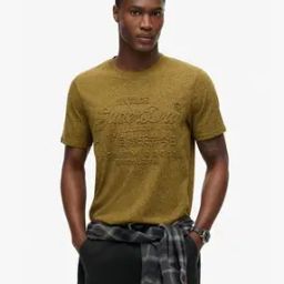 Men Logo Embossed Relaxed Fit Crew-Neck T-Shirt-3