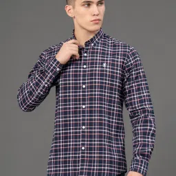 Men Regular Fit Checkered Button Down Collar Casual Shirt-image-67