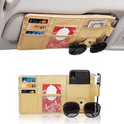 Car Sun Visor Organizer, All Document Storage Holder, Multi-Pocket with Zipper- Visor Pouch-13