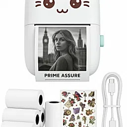 Prime Assure Mini Thermal Printer with Bluetooth | Portable Inkless Pocket Printer for Notes Sticker & Photo with 5 Rolls and Stickers-28