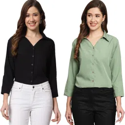 Women Regular Fit Solid Casual Shirt-image-80
