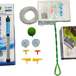 AD-RS 100W GLESS HEATER , VENUS 208 AIR PUMP , AIR PUMP KIT AND 6 " LONG NET FOR AQUARIUM COMBO Aquarium Tool-image-32