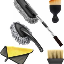 5 PCS Microfiber Car Duster Kit|Interior & Exterior Car Cleaning Detailing Tool Wet and Dry Duster Set-image-97