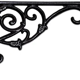 Design Black Wall Bracket Hanger for Garden Pots, Hanging Flower Pots, Bird Feeder Bracket -Black (20 X 27 X 3) Shelf Bracket-image-45