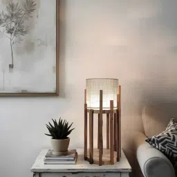 Bastian Wooden Table Lamp with Jute Shade & Brown Base by Symplify-picture-23
