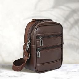 Brown Men Sling Bag - Medium Tourister Medium Chest Sling Bag for Men Travel |crossbody bag for men women | Cash Bag | Business Side Messenger Bags | travel sling bags boys girls | Corporate Gift item for Men ( Father, Husband, Friend) | Small Hiking Trekking Travelling Passport Document Sling Pouch | Bike bags waterproof.-image-52