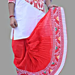 Chandra Jamdani Border Ready To wear Solid Men Dhoti-image-86