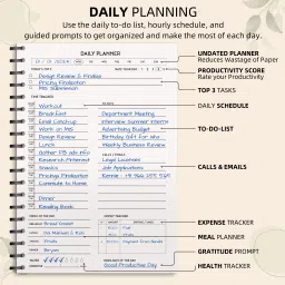 the papier ocean Undated Daily Productivity Tracker and Task Organizer A5 Planner Ruled 160 Pages image 3