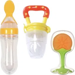Combo of Food Feeder & Baby Fruit Nibbler & Silicone Teether for 3 -24 M Baby - silicone-29