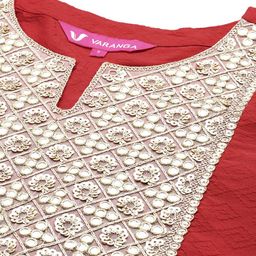 Varanga Regular Sequinned Kurta with Trousers & Dupatta image 2
