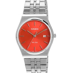 CASIO Men Printed Dial & Stainless Steel Bracelet Style Straps Analogue Watch A2237-78